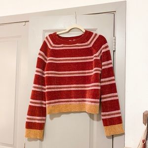 70s inspired striped sweater